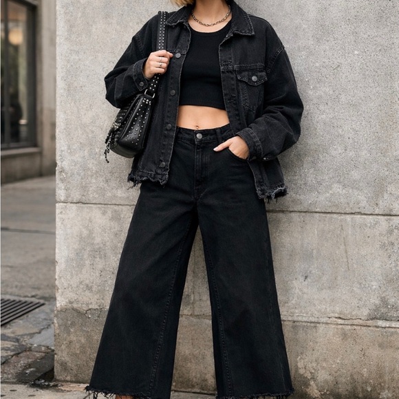 Zara Denim - Zara Black High-Waist Wide-Leg Jeans